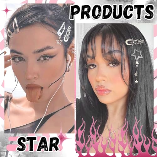 MAYCREATE® 30PCS Hair Clips for Girls Women Y2K Accessories Cute Metal Star Pins Fashion Style Barrettes Gifts Korean Stylish Punk MAYCREATE® 30PCS Hair Clips for Girls Women Y2K Accessories Cute Metal Star Pins Fashion Style Barrettes Gifts Korean Stylish Punk